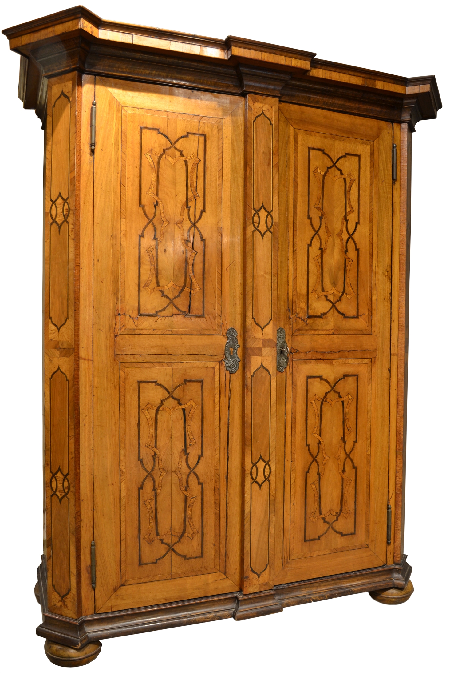 128/2009 - Fruitwood Armoire with Inlay