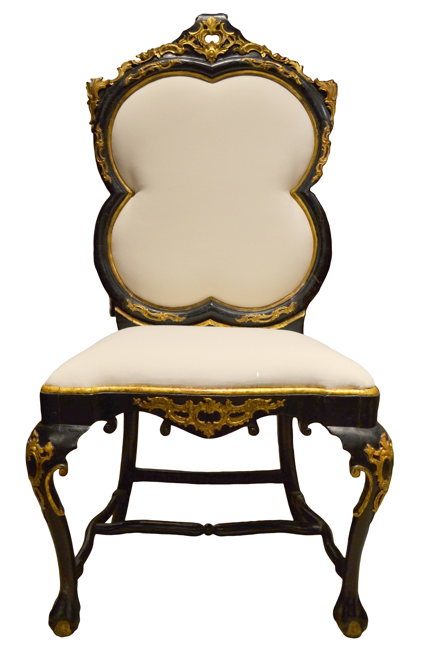 128/2014 - Venetian Black and Gold Hall Chair