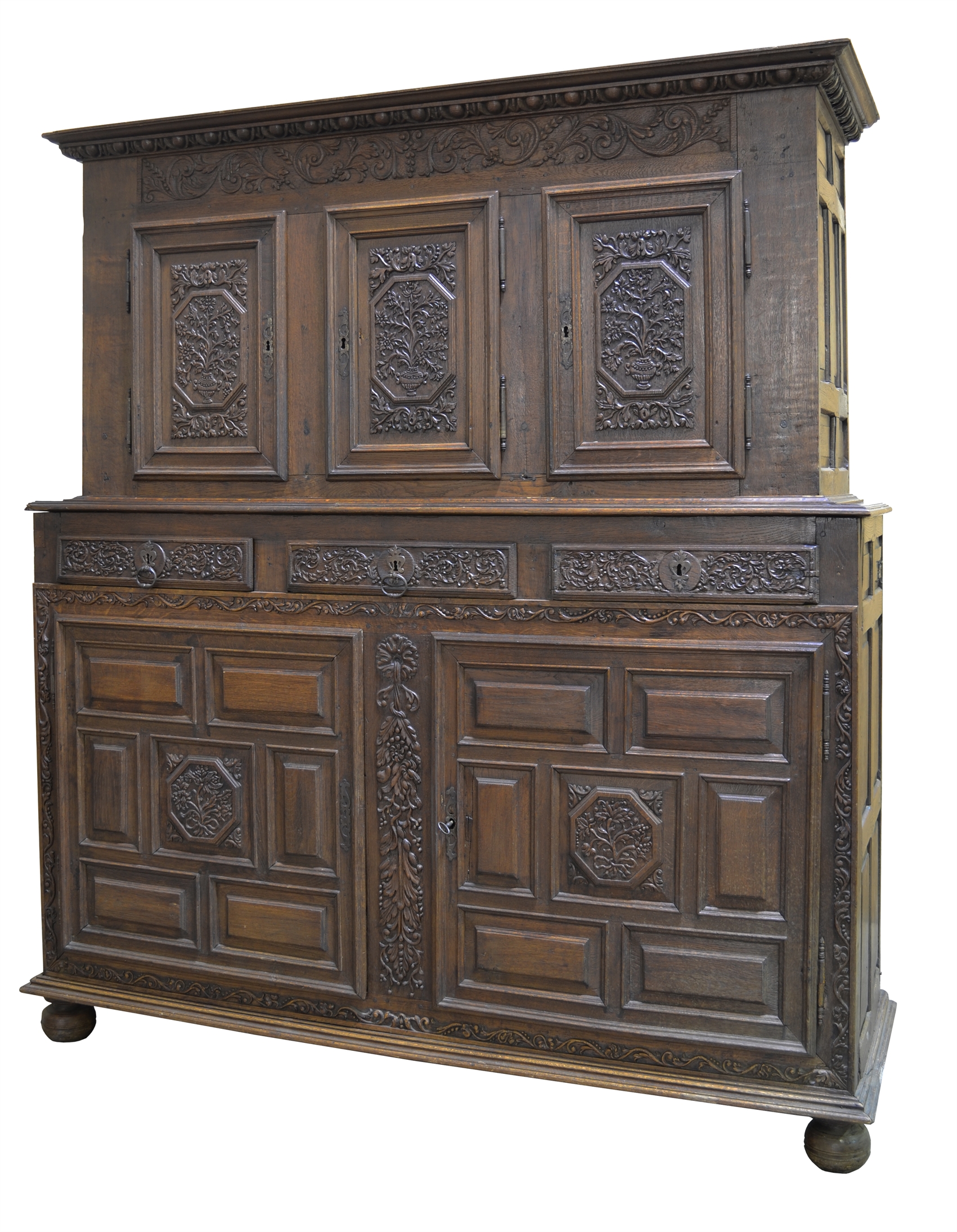 128/2055 - French Carved Oak Cabinet