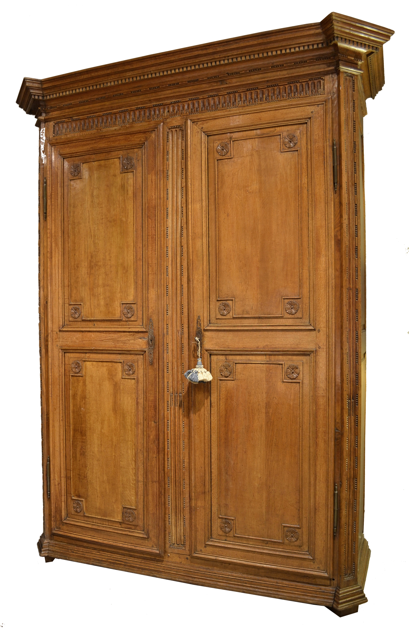 128/2069 - French Oak Armoire with Rosettes