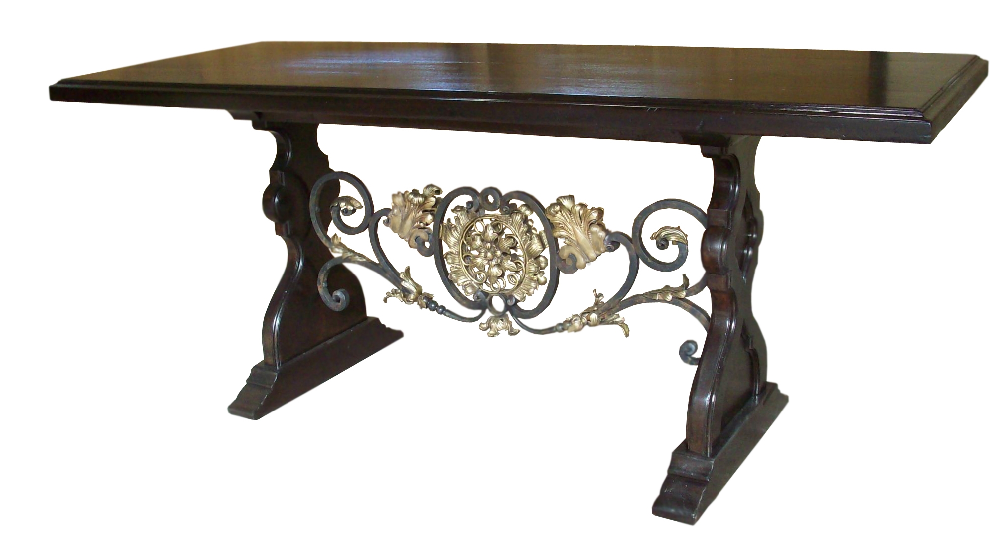 Custom Iron & Wood Trestle Table