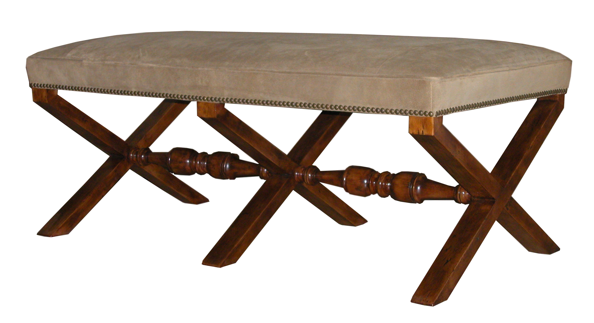 Custom Upholstered Maple Bench