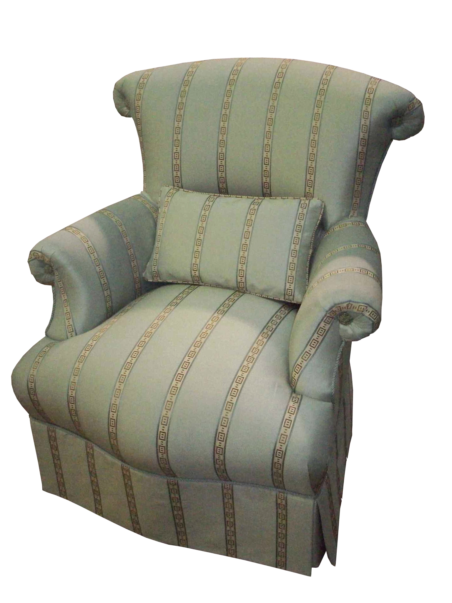 Custom Upholstered Chair with Skirt