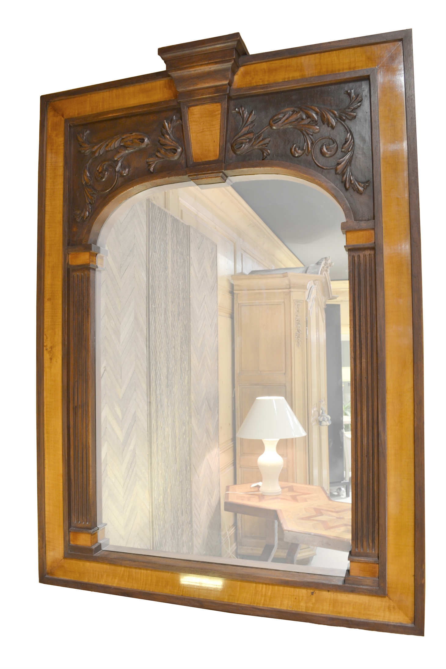 MB/1035a - Walnut and Curly Maple Mirror