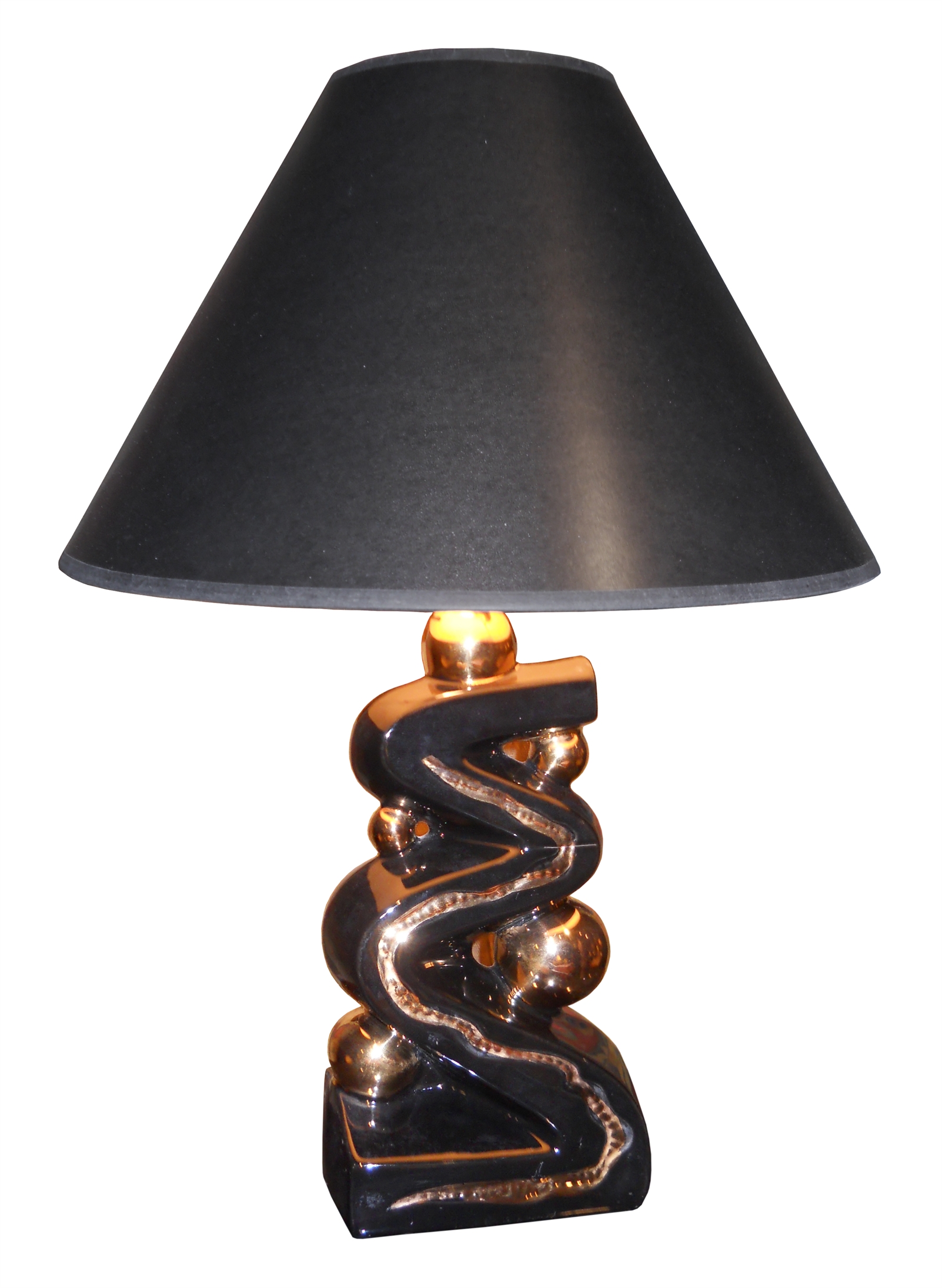 MB/3030 - Pair of Black and Gold Lamps