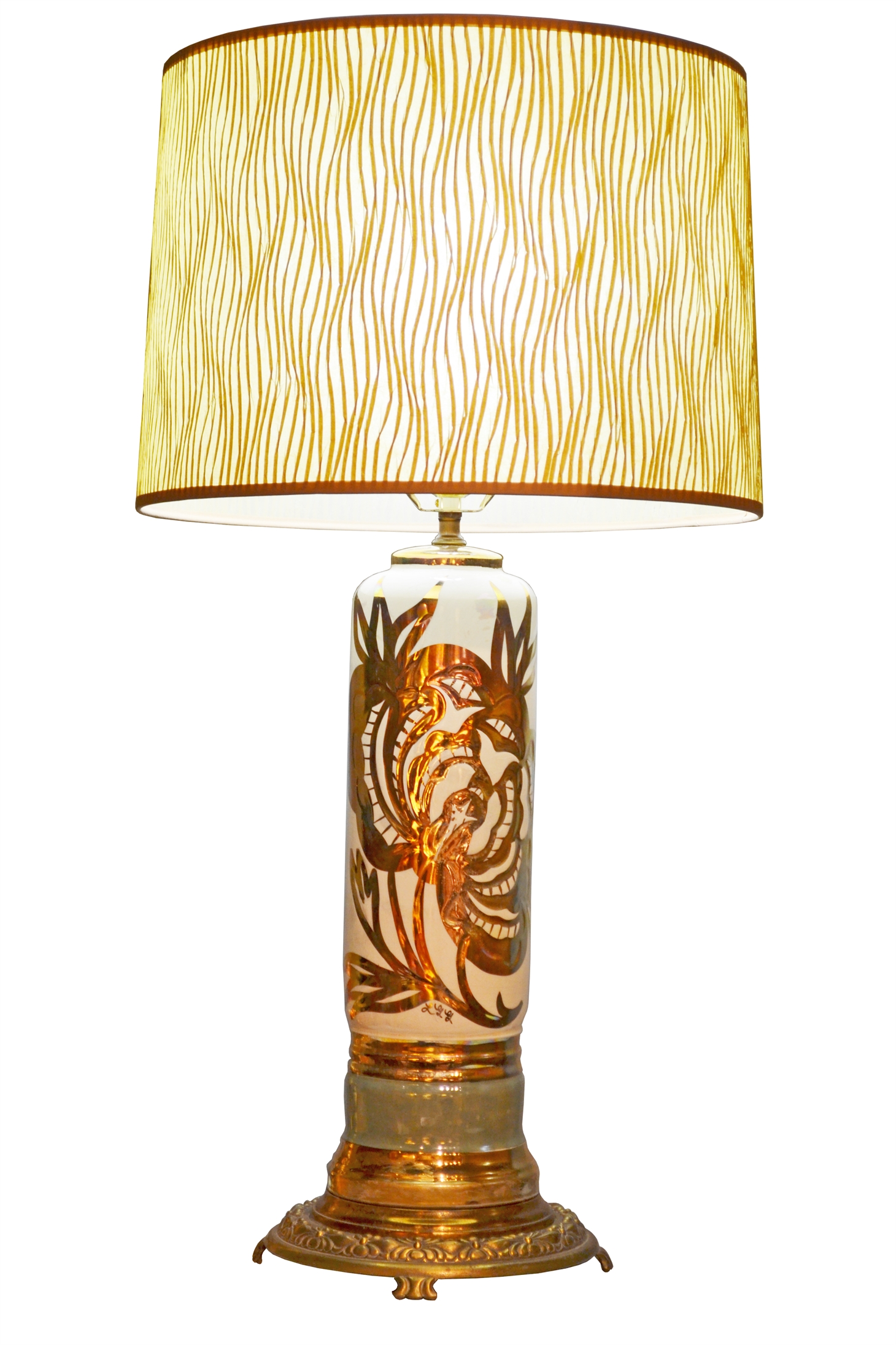 MB/3055 - Gold Lamp With Gold Shade