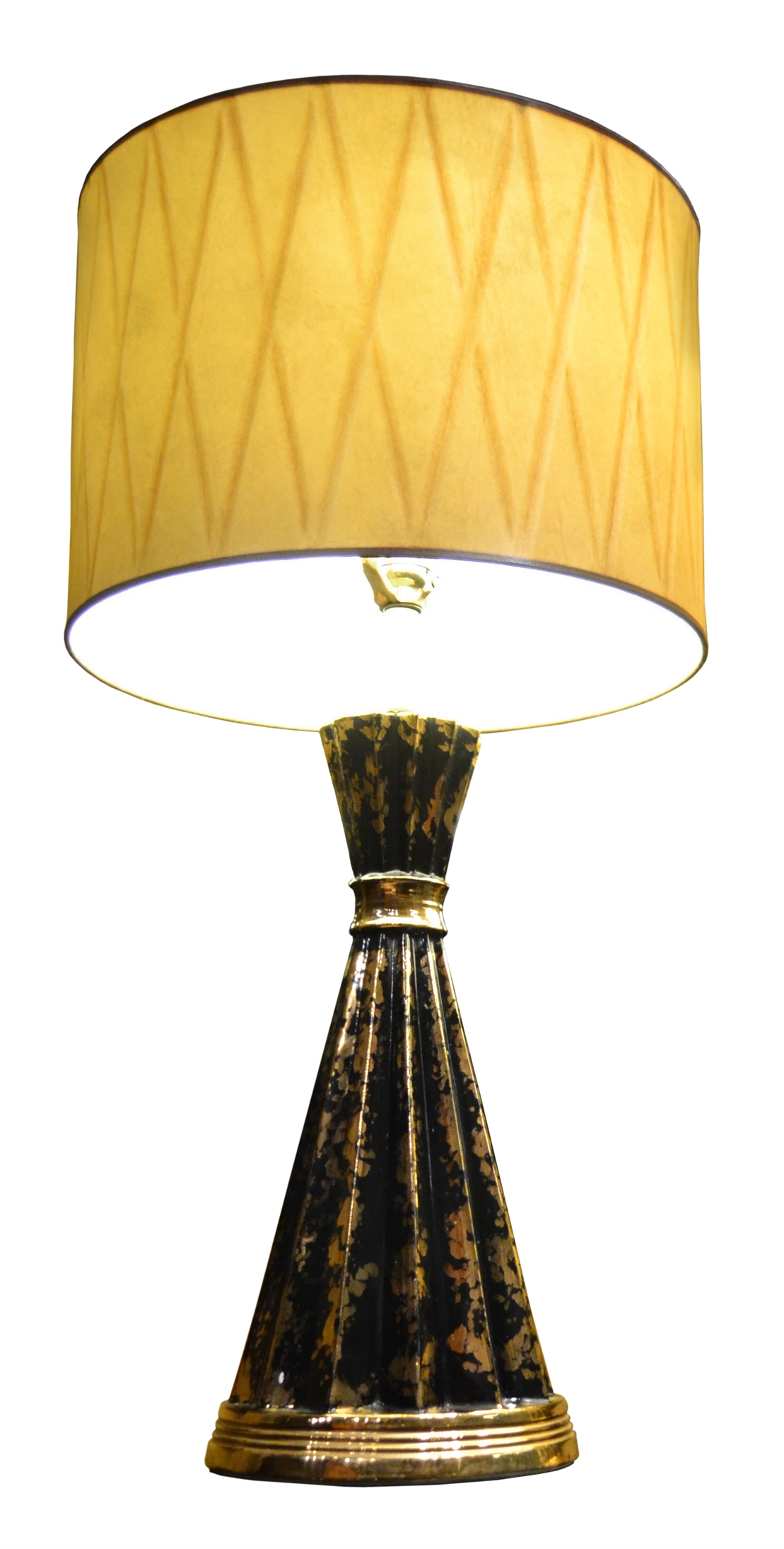MB/3060 - Pair of Black & Gold Lamps with X Shades
