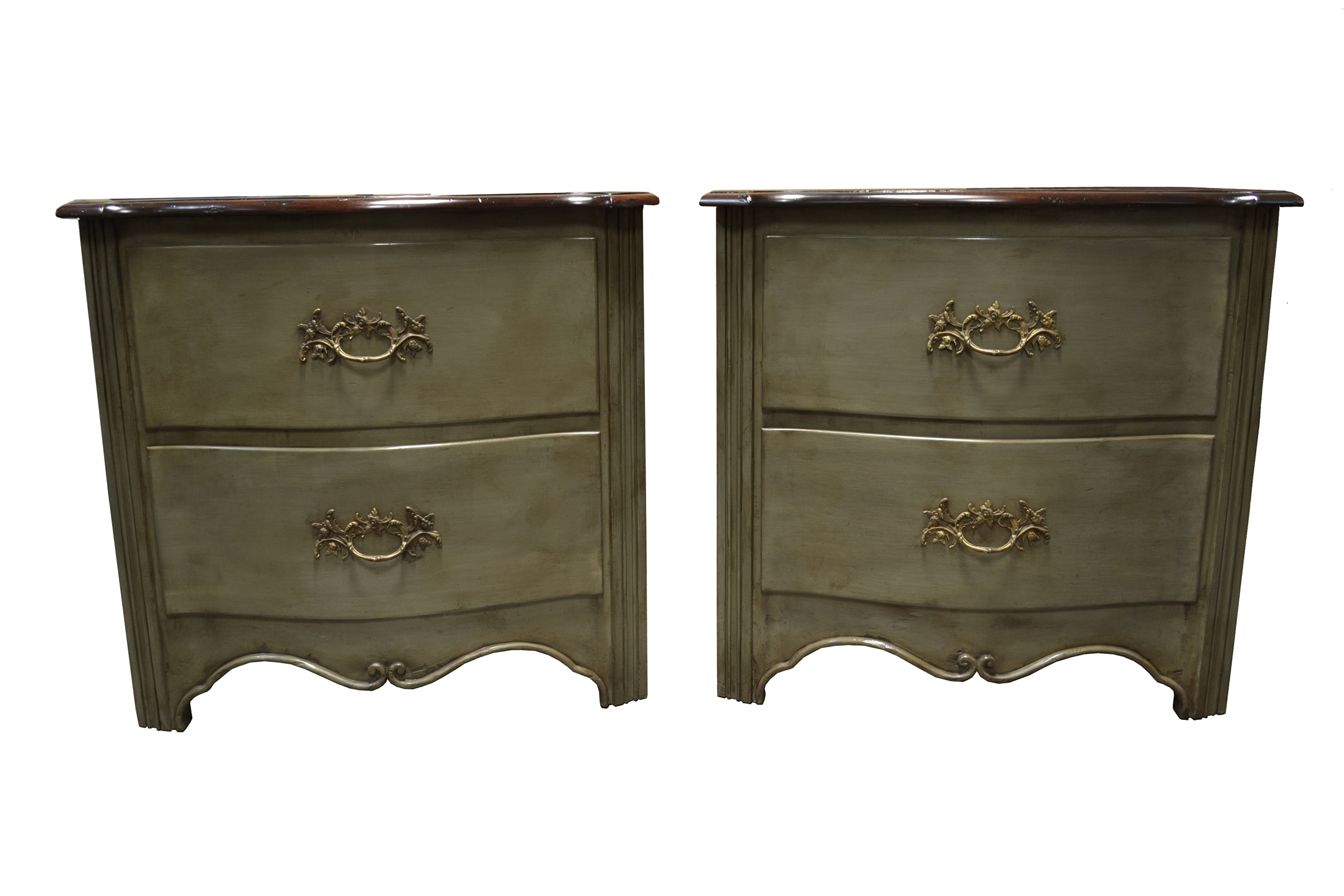 Painted Serpentine Commodes