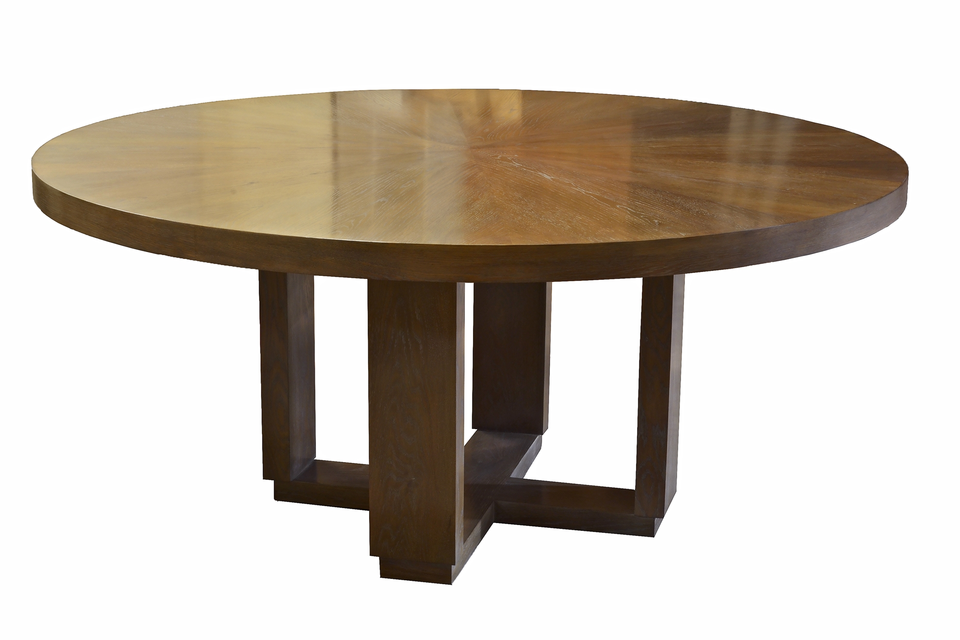 Oak Sunburst Round Contemporary Table