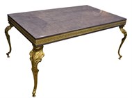 Image of Curly Maple and Brass Coffee Table