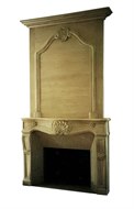 Image of Hand Carved Oak Mantel & Trumeau Reproduction