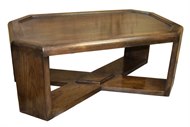 Image of Oak Coffee Table with X Base