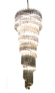 Image of Mid Century Spiral Glass Chandelier