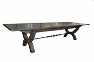 Image of Dining Table with Iron Stretcher
