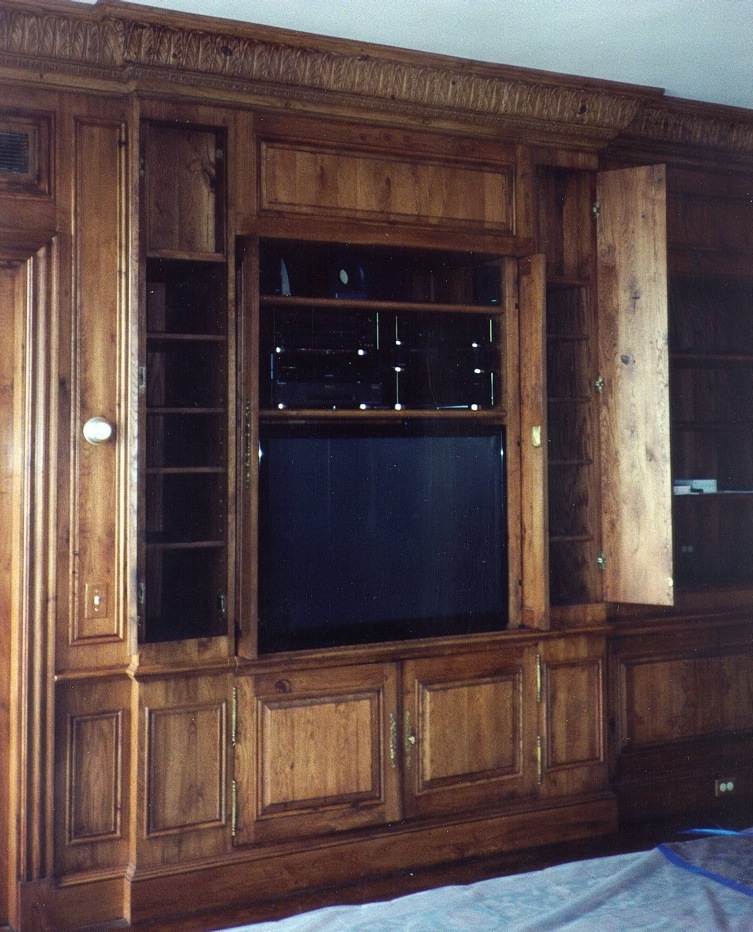 Custom Built-In TV Cabinet & Paneled Walls
