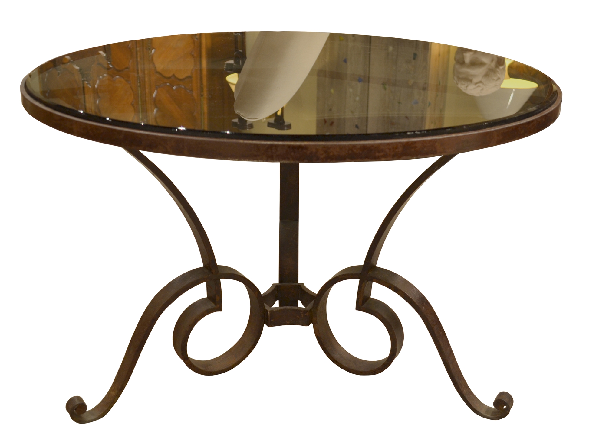 MB/1055 - Round Deco Steel & Glass Table