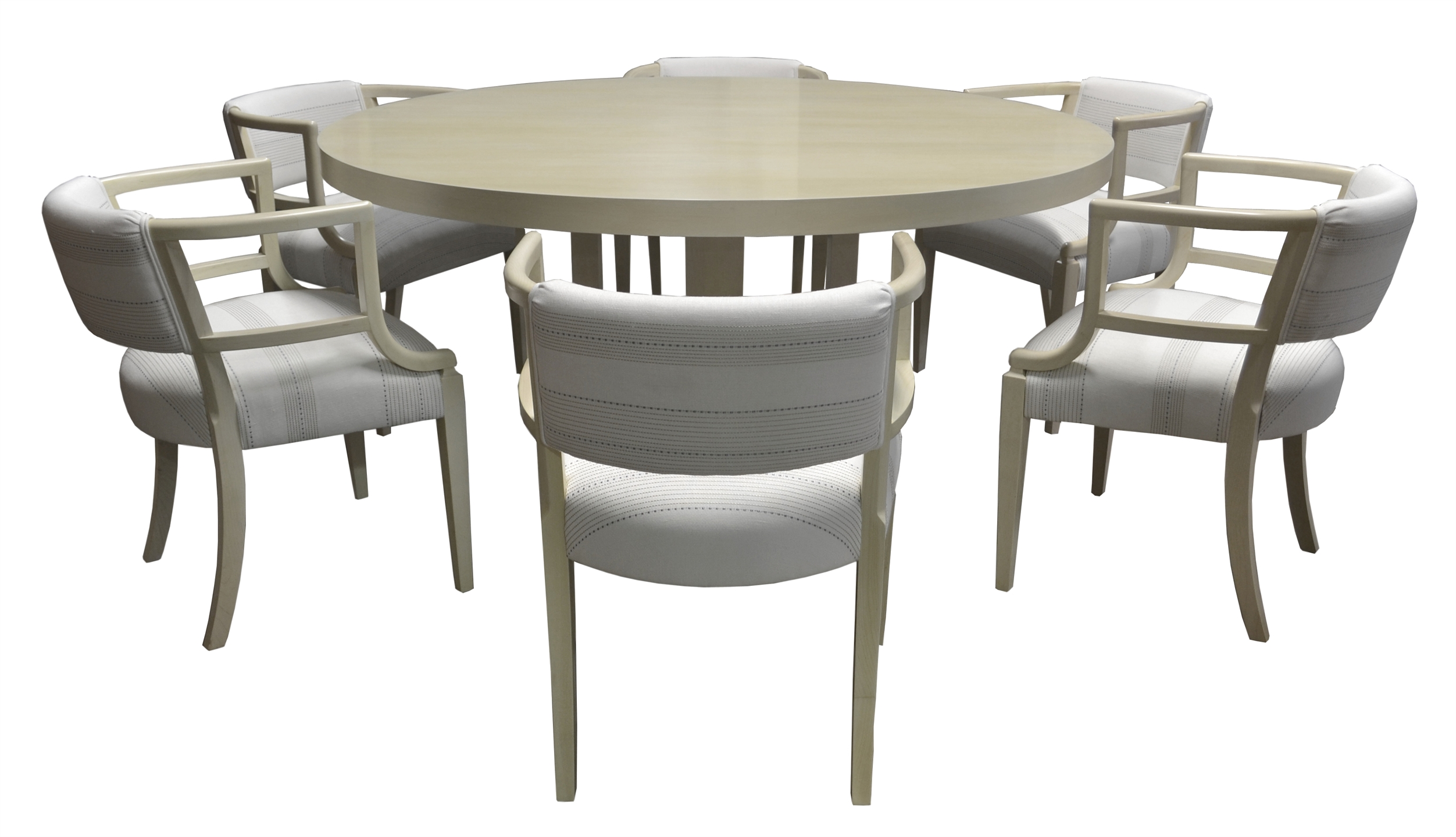 Custom Bleached Contemporary Table and Deco Chairs