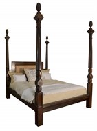 Image of Queen Size Oak Bed with Pineapples