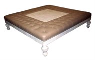 Image of Custom Tufted & Wood Brighton Coffee Table