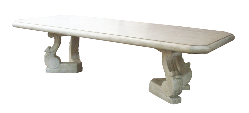 Faux stone outdoor online dining table
